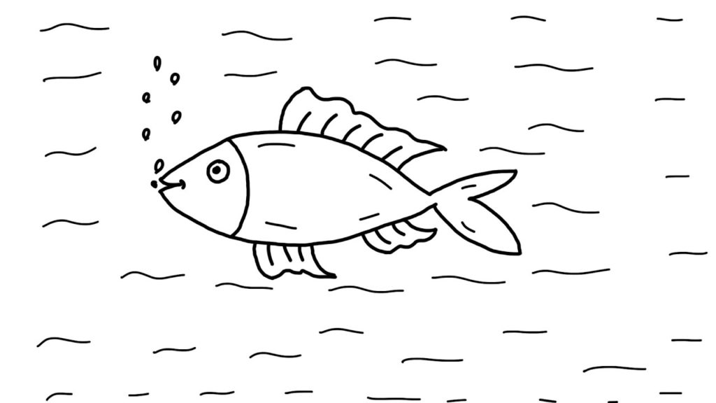 How to draw a fish step by step - Animation for kids - TechnoMusk