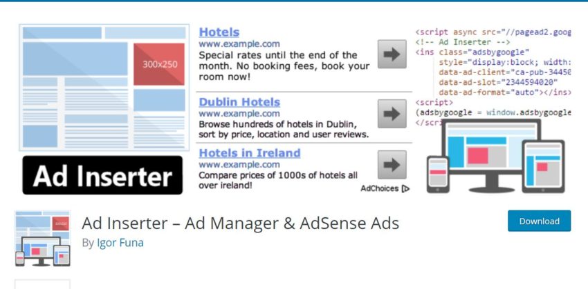 Ad Inserter – Ad Manager & AdSense Ads - WordPress Adsense Plugins