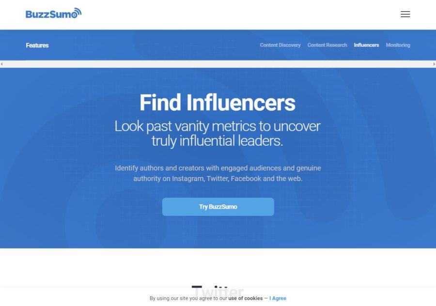 Buzzsumo - Websites for Influencers