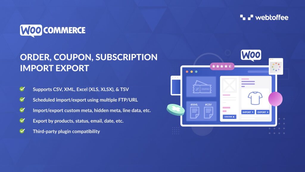 Order, Coupons, Subscription Export Import for WooCommerce 